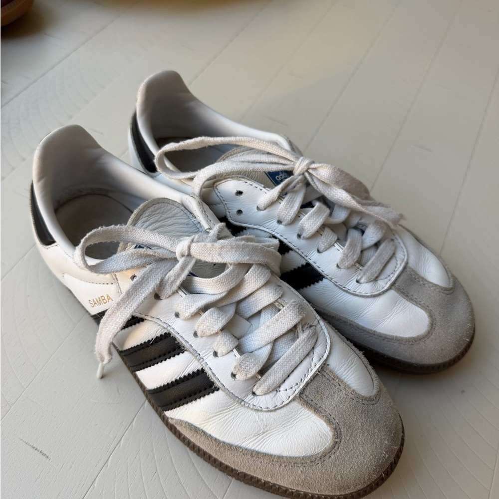 Adidas Samba White and Black Trainers